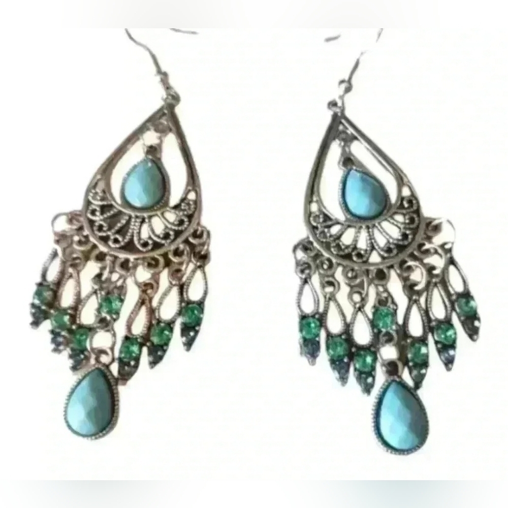 Water Drop Shaped Tassel earrings. - Picture 2 of 2